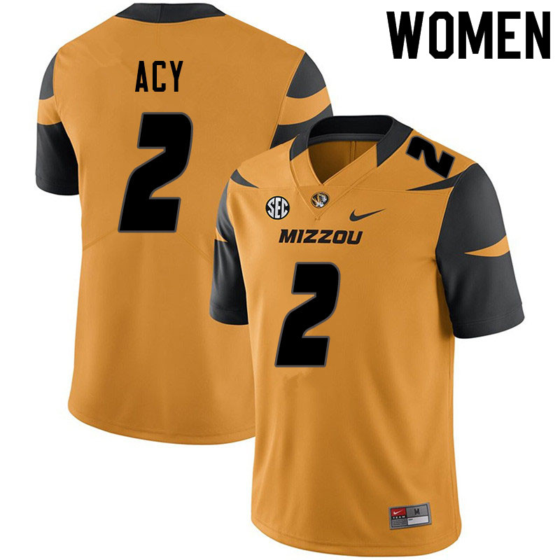 Women #2 DeMarkus Acy Missouri Tigers College Football Jerseys Sale-Yellow - Click Image to Close